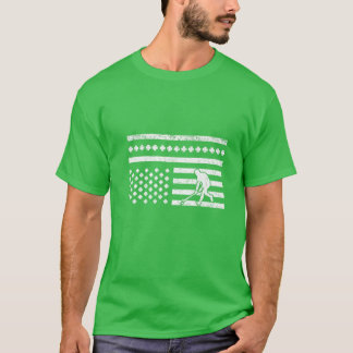 Irish American Flag Hockey Player St. Patrick's Da T-shirt