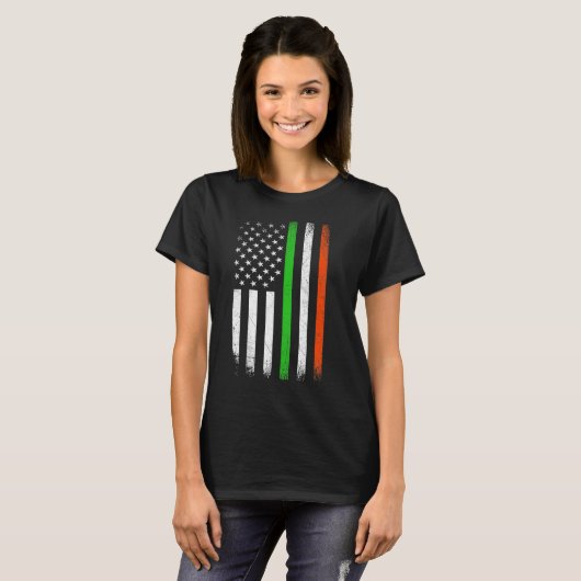 Irish American Flag Ireland Flag ST PATRICKS DAY L T-shirt (Voorkant volledig)