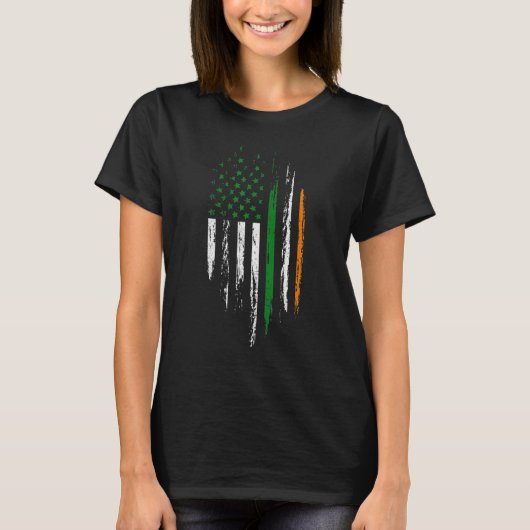 Irish American Flag Ireland Pride St Patrick's Day T-shirt (Voorkant)