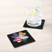 IRISH AMERICAN FLAG Ireland Shamrock Kartonnen Onderzetters (Insitu)