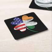 IRISH AMERICAN FLAG Ireland Shamrock Kartonnen Onderzetters (Schuin)
