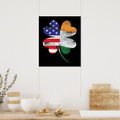 IRISH AMERICAN FLAG Ireland Shamrock Poster (Keuken)