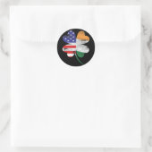 IRISH AMERICAN FLAG Ireland Shamrock St Patricks Ronde Sticker (Tas)