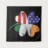 IRISH AMERICAN FLAG Ireland Shamrock Wandkleed (Voorkant (horizontaal))