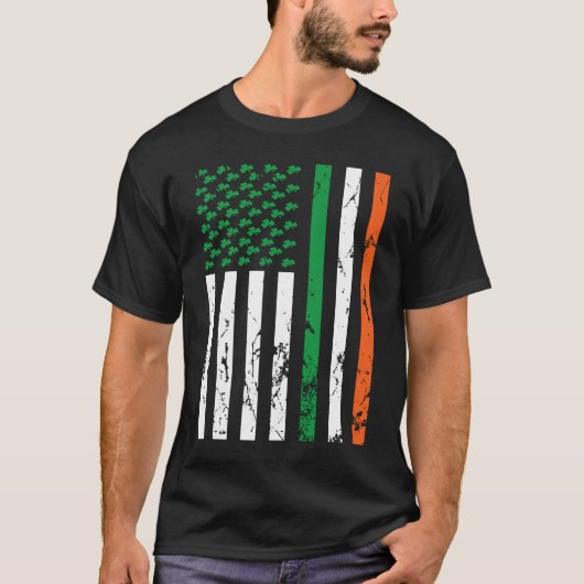 Irish American Flag Ireland St Patrick's Day Funny T-shirt (Voorkant)