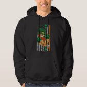 Irish American Flag Lucky Hockey St Patrick's Day Hoodie (Voorkant)