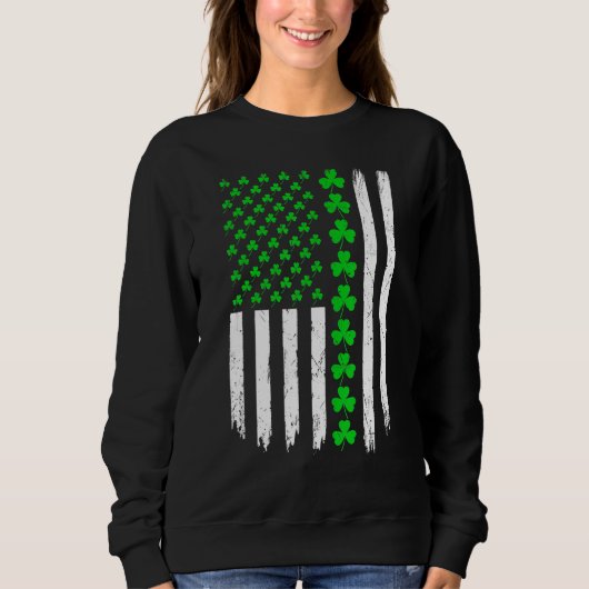 Irish American Flag Lucky Shamrock St Patrick's Da Trui (Voorkant)