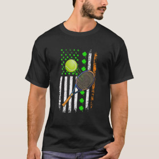Irish American Flag Lucky Tennis St Patrick's Day T-shirt
