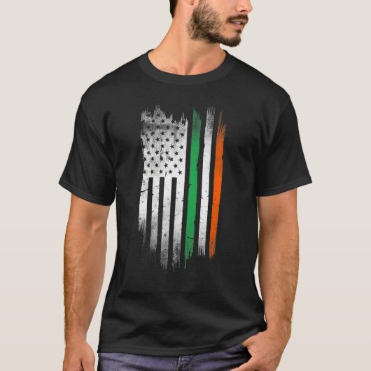 Irish American flag Patrick's day cool Ireland fla T-shirt (Voorkant)