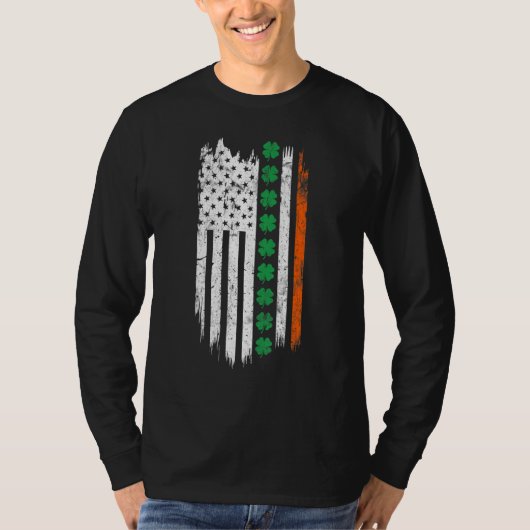 Irish American flag Patrick's day Ireland Shamrock T-shirt (Voorkant)