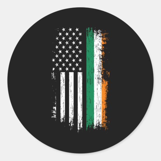 Irish American Flag Pride Ierland USA Ronde Sticker (Voorkant)