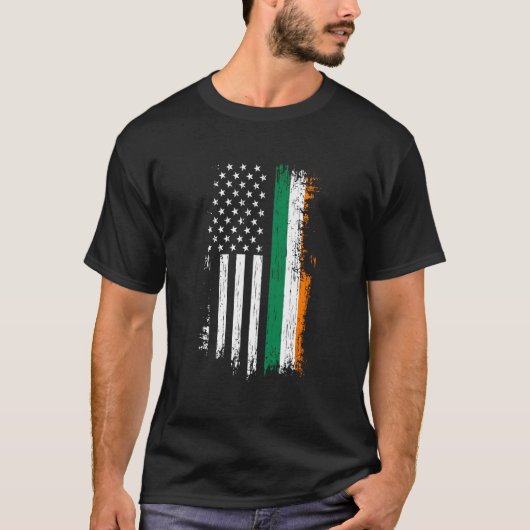 Irish American Flag Pride Ierland USA T-shirt (Voorkant)