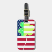 Irish American Flag Shamrock Clover St. Patrick Bagagelabel (Voorkant verticaal)