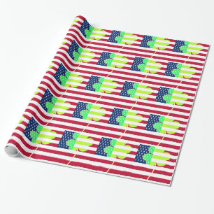 Irish American Flag Shamrock Clover St. Patrick Cadeaupapier