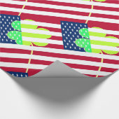 Irish American Flag Shamrock Clover St. Patrick Cadeaupapier (Hoek)