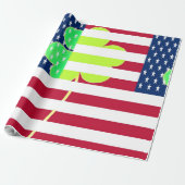 Irish American Flag Shamrock Clover St. Patrick Cadeaupapier (Uitgerold)