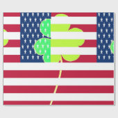 Irish American Flag Shamrock Clover St. Patrick Cadeaupapier (Vlak)
