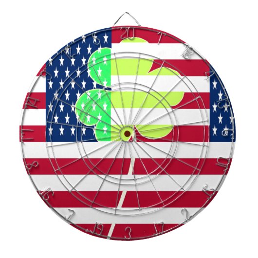 Irish American Flag Shamrock Clover St. Patrick Dartbord (Voorkant)