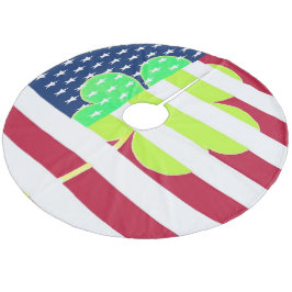Irish American Flag Shamrock Clover St. Patrick Fleece Kerstboom Rok