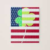 Irish American Flag Shamrock Clover St. Patrick Legpuzzel (Verticaal)