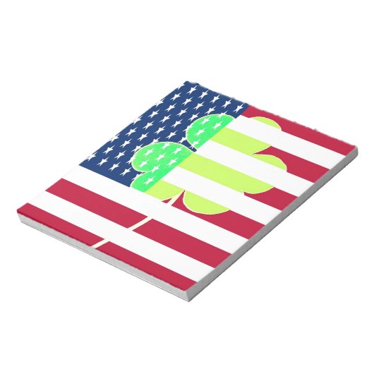 Irish American Flag Shamrock Clover St. Patrick Notitieblok (Linkerzijde)