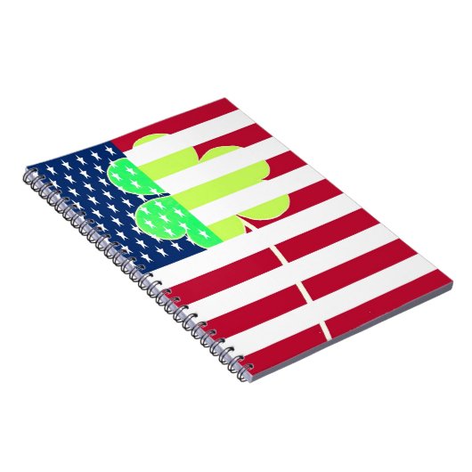 Irish American Flag Shamrock Clover St. Patrick Notitieboek (Rechterzijde)
