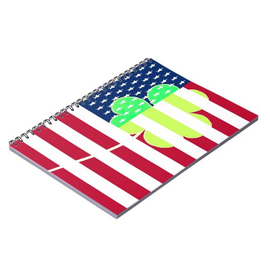 Irish American Flag Shamrock Clover St. Patrick Notitieboek (Linkerzijde)