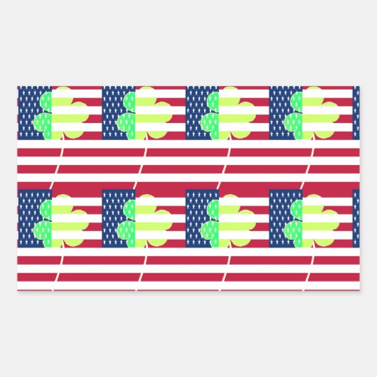 Irish American Flag Shamrock Clover St. Patrick Rechthoekige Sticker (Voorkant)