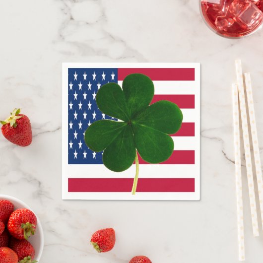 Irish American Flag Shamrock Clover St. Patrick Servet (Insitu)