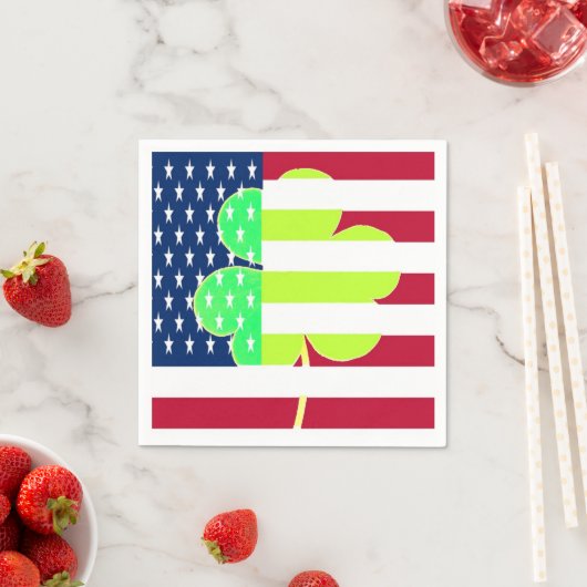 Irish American Flag Shamrock Clover St. Patrick Servetten (Insitu)