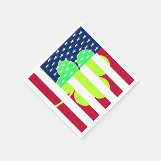 Irish American Flag Shamrock Clover St. Patrick Servetten (Hoek)