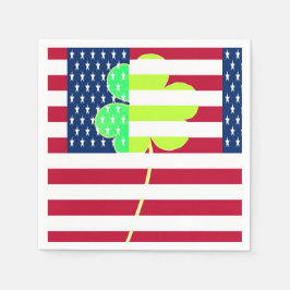 Irish American Flag Shamrock Clover St. Patrick Servetten