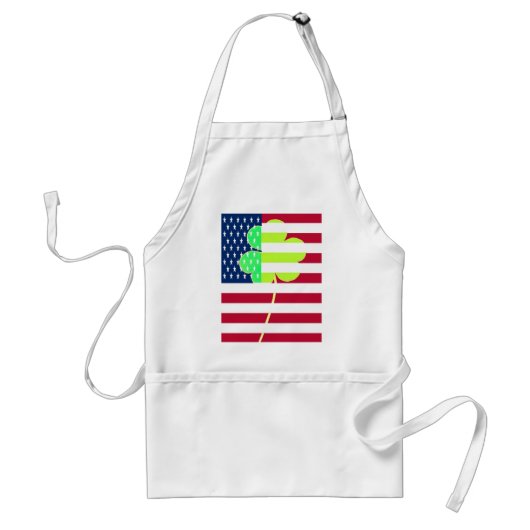 Irish American Flag Shamrock Clover St. Patrick Standaard Schort (Voorkant)