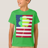 Irish American Flag Shamrock Clover St. Patrick T-shirt (Voorkant)