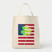 Irish American Flag Shamrock Clover St. Patrick Tote Bag (Voorkant)