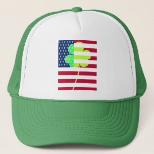 Irish American Flag Shamrock Clover St. Patrick Trucker Pet