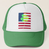 Irish American Flag Shamrock Clover St. Patrick Trucker Pet (Voorkant)