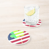 Irish American Flag Shamrock Clover St. Patrick Zandsteen Onderzetter (Zijkant)