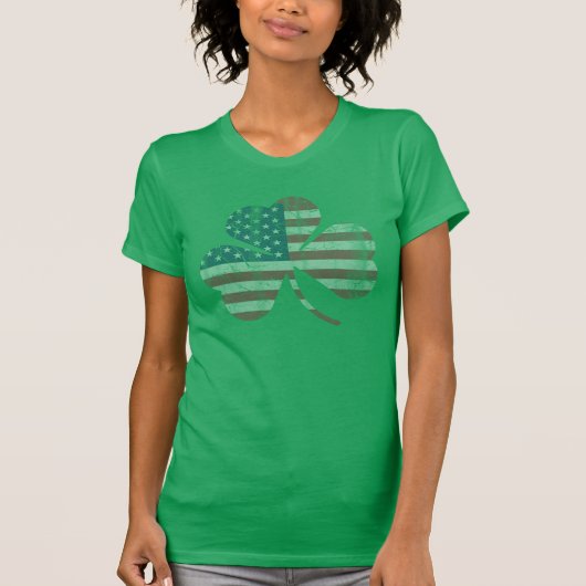 Irish American Flag Shamrock St Patricks Day T-shirt (Voorkant)