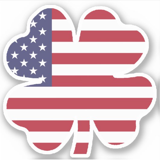 Irish American Flag Shamrock Sticker (Voorkant)