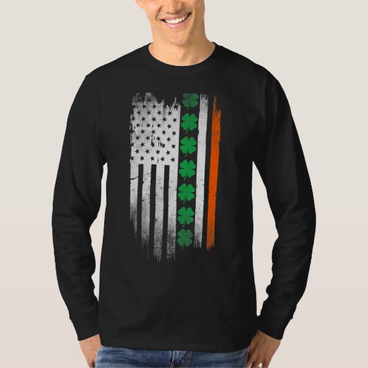 Irish American flag Shamrock Stripes Cool Ireland  T-shirt (Voorkant)