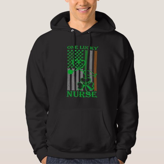 Irish American Flag St Patrick's Day One Lucky Nur Hoodie (Voorkant)