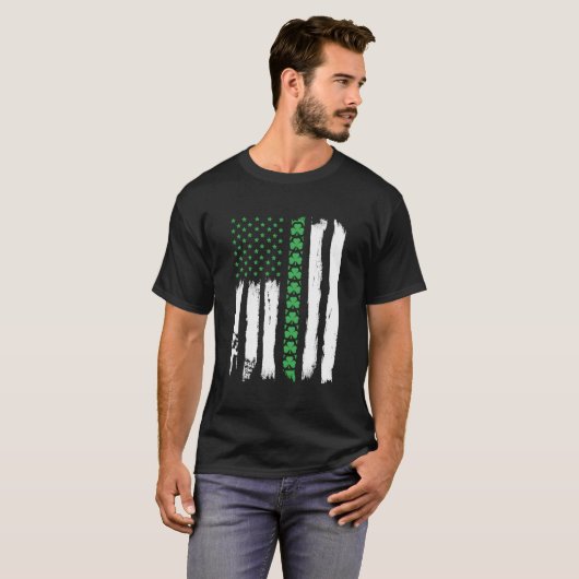 Irish American Flag St Patrick'S Day T-shirt (Voorkant volledig)