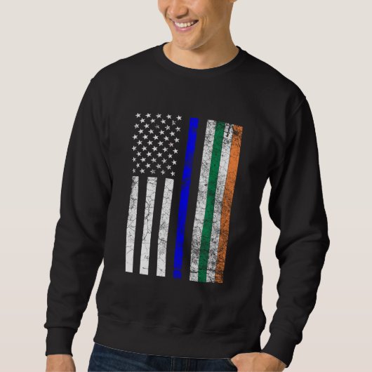 Irish American Flag Thin Blue Line Police St. Trui (Voorkant)