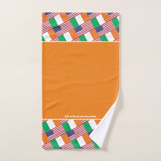 IRISH AMERICAN FLAGS Personalized Scripts ORANJE Bad Handdoek (Handdoek)