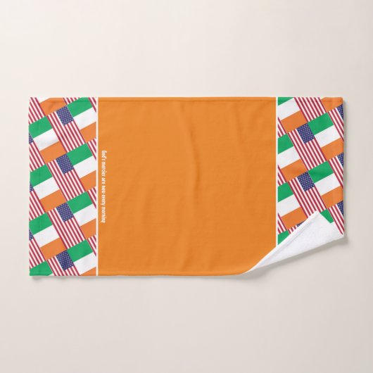 IRISH AMERICAN FLAGS Personalized Scripts ORANJE Bad Handdoek (Handdoek)