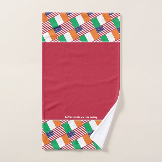 IRISH AMERICAN FLAGS Personalized Scripts RED Bad Handdoek (Handdoek)
