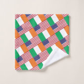 IRISH AMERICAN FLAGS Personalized Scripts RED Bad Handdoek (Wasdoekje)