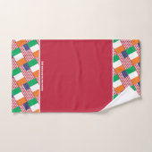 IRISH AMERICAN FLAGS Personalized Scripts RED Bad Handdoek (Handdoek)
