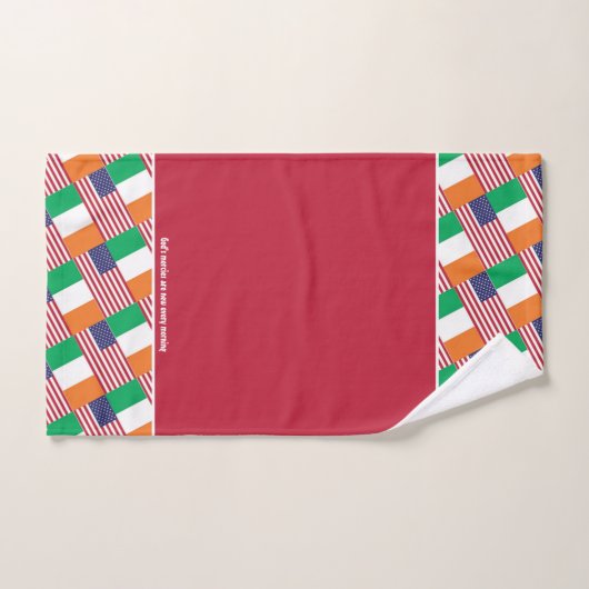 IRISH AMERICAN FLAGS Personalized Scripts RED Bad Handdoek (Handdoek)